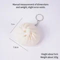 Realistic PVC steamed bun keychain Stress relief toy 7.8x7cm decorative prop - 7.8cm Large Bun - with Keychain