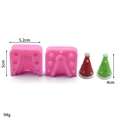 Detailed view of pink silicone mold with 5cm height for mini Santa hat mousse cakes - Christmas Hat Style(1#)