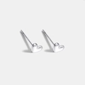 Minimalist S925 sterling silver heart-shaped stud earrings with a polished finish - Heart Studs (S925 Silver)