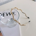 Elegant gold wavy headband with white pearls and sparkling rhinestones for women - Wave Rhinestone (Gold Wave Pearl Rhinestone)