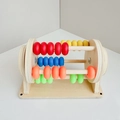 Colorful wooden bead frame for busy board toy with five rows of bright counting beads - Abacus Roller