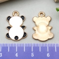 Front and back views of 2cm panda alloy charms for DIY jewelry making - Panda with Feet Up