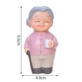 Figurine de grand-mère rose en résine pour décoration de gâteau, 9,5 cm - Grand-mère buvant du thé en résine