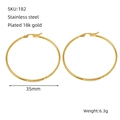 Orecchini a cerchio da 35mm in acciaio inossidabile placcati in oro 18K - 45mm