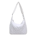Weiße Puffer-Tasche mit Sternsteppung und verstellbarem Crossbody-Riemen - Weiß