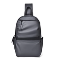 Wasserfeste dunkelgraue Crossbody-Tasche mit großem Reißverschlussfach und Tragegriff - Grau