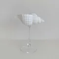 Minimalist white shell glass wine cup holder for creative home decor and unique gifts - Transparent Base Peanut Snail Wine Glass