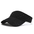 Visiera parasole nera da donna con strass scintillanti per attività all'aperto e moda - Adulto / Stile Strass Nero