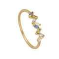 18k gold plated ring with marquise-cut colorful cubic zirconia in a wavy pattern - Style 12/Marquise Colorful Eternity
