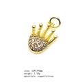 Golden crown pendant made of copper and zircon with dimensions 12x17x3mm - 4# (Crown)
