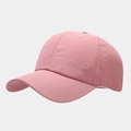 Detail of pink waterproof baseball cap showing premium white stitching and quick-dry fabric - Adjustable / Dusty Pink