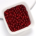 DIY red round glass beads for Christmas jewelry making in a white square tray - Glaze Ice Crack Bead - Deep Red