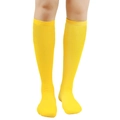 High quality vibrant yellow solid knee-high socks for women in Japanese JK school style - One Size / Yellow