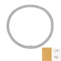 Silver moissanite cuban chain necklace with micro-pave stones and GRA certification - 55cm Long 14mm Wide/With GRA Cert