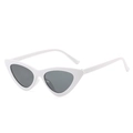 Vintage-Katzenaugen-Sonnenbrille mit weißem Rahmen und dunklen Gläsern für Damen und Herren - Weißer Rahmen Graue Gläser
