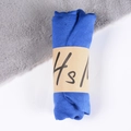 Royal blue cotton linen scarf roll with kraft paper wrap and natural woven texture - Royal Blue / One Size
