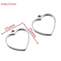 Cornici per ciondoli a cuore in argento per gioielli fai da te con dimensioni - 25×25mm Cuore / Color Acciaio
