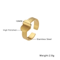 Polished 18k gold plated heart ring with 10mm width and adjustable opening detail - Heart-Shaped Thick Band Style (R159)