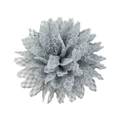 Detailed top view of a grey lace chiffon sunflower with intricate honeycomb mesh texture - Gray