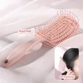 Peach pink hollow curved hairbrush for 360 scalp massage and detangling hair - Peach Pink Spiral Massage Brush