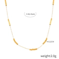Minimalistische vergoldete Titanstahlkette mit kleinen geometrischen Würfelanhängern - 3D Geometrische Kleine Würfel Design