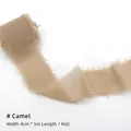 Camel frayed edge chiffon ribbon for gift wrapping and bouquets, 4cm width, 5m roll - Camel / 4cm*5m/Roll