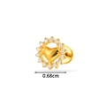 Titan-Gold-Herz-Labret mit Kristall-Halo, Durchmesser ca. 0,68 cm für Ohr und Lippe - Herz-Halo-Stil (T2580-8#) / Gold