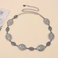 Cadena de cintura bohemia de plata con dijes en relieve para vestidos y camisas - Estilo Sencillo / Plata Bohemio