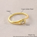 Bague minimaliste en cuivre plaqué or avec un zircon poire et un anneau ajustable - Serpent