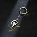 Silver fairy on moon keychain pendant with detailed 25x30x17mm size specifications - 092-Moon Elf