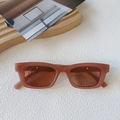 Retro rectangle tea brown sunglasses with thick frames and premium matte texture background - Jelly Tea