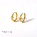 18K gold plated zircon huggie hoop earrings featuring a marquise yellow stone accent - Gold / Yellow Zirconia (YYE023322G-Y)