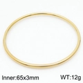 Minimalist 3mm 18k gold plated stainless steel bangle with 65mm inner diameter - Gold (Single) / 65*3mm