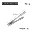 Pinza para hielo de 12,5 cm de acero inoxidable dentada para terrones de azúcar - 12.5cm Engrosado/Acero 201