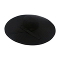 Women's foldable oversized sun hat in solid black with ribbon bow for beach vacations - Black