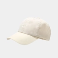 Detail view of the multi-row stitching on the brim and quick-dry nylon fabric of the cap - Beige