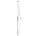 Polished silver 304 stainless steel dinner knife with 23cm length and elegant handle - Silver (Dinner Knife)