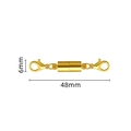 Goldener Magnetverschluss mit Karabiner für Ketten, Länge 48mm, Durchmesser 6mm für DIY - 5# Zylinder Gold