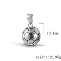 Silberner Fußball-Anhänger aus Edelstahl mit 18,1 mm Höhe und 12,95 g Gewicht - QZ06-Fußball Mittel-Stahl