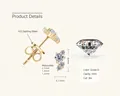 Chic 14K gold plated S925 sterling silver moissanite stud earrings for modern women - 0.09 Carat + 0.09 Carat / Gold