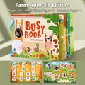 Interactive farm animal themed busy book for kids with Velcro puzzle stickers - Small Busy Book (Farm Theme)