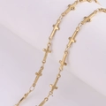 Gold stainless steel chain with linked cross motifs for DIY jewelry necklace making - Cross / Gold
