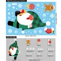 Size guide for Christmas window stickers featuring Santa Claus and gingerbread man dimensions - Color Static Sticker-BQ079
