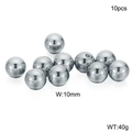 Polished stainless steel beads in 10mm size for DIY jewelry making set of 10 pieces - Solid Polished Style / 10mm (10 Pcs/Pack)