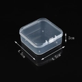 Mini transparent plastic jewelry storage box in square shape with 4.5x4.5x2cm dimensions - 4.5 Square Box (4.5*4.5*2cm)