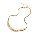 Goldene Schlangenkette mit gravierten Love Metallanhängern und K18 Punzierung für Damen - Schlangenkette Quadrat/Lebensbaum Herz / Gold