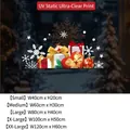 UV printed Christmas window sticker with snowflakes and gift boxes on static cling film - SDUV-430-4【Static Glue-Free】 / Small【40*20CM】