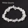 Elastic white crystal bracelet with irregular clear quartz gravel stones for women - Natural White Crystal