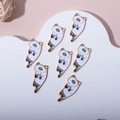 Cartoon kitten alloy charm accessories with gray spotted cat design for DIY jewelry - Cow
