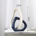 Modern white and deep blue ceramic heart vase with dimensions 23x16cm for home decor - Blue and White Large